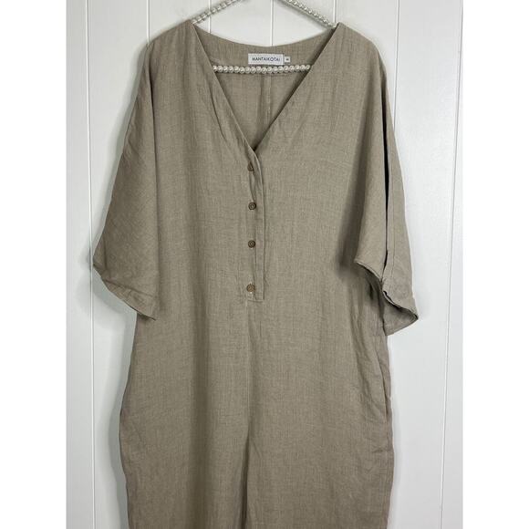 Mantaikotai Madrid 100% Linen Oversized Romper Size Medium - Picture 4 of 9